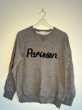 MAISON KITSUNE Grey 'Parisien' Crewneck Sweater